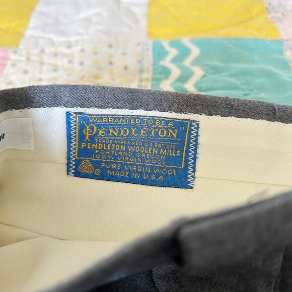Vintage 70s Pendleton Grey Virgin Wool Western Wear Bootcut Trousers USA 36 x 32 - Picture 5 of 5
